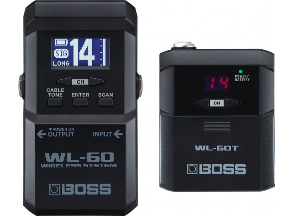BOSS WL-60 Sistema Sem-fios para Pedalboards - BOSS WL-60 Sistema inalámbrico para pedaleras de guitarra y bajo, Consta de 2 partes: 1 Receptor WL-60 + 1 Transmisor WL-60T, Kit INALÁMBRICO en Formato de Pedal Compacto para Pedaleras, Ren...