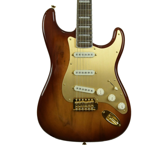 Fender SQ 40th Anniversary Gold Edition Laurel Fingerboard Sienna Sunburst - cuerpo de nyatoh, mástil de arce, Cuello en forma de 