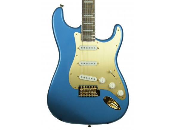 B-stock guitarras formato ST Fender SQ 40th Anniversary Gold Edition Laurel Fingerboard Lake Placid Blue B-Stock