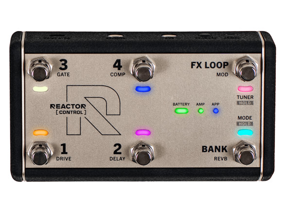 Positive Grid Reactor Control - Pedal para amplificadores Positive Grid Reactor, Seis botones de control, Conexión para pedal de expresión, MIDI inalámbrico Bluetooth, Conexión de reactor cableada de baja latencia, Modo preestabl...