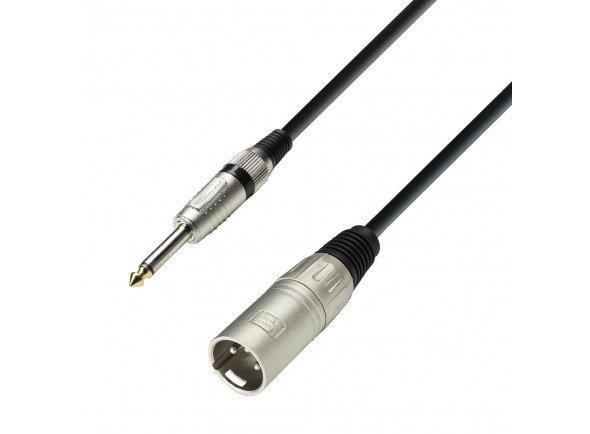Adam hall K3MMP0100  - Cable de micrófono XLR macho a jack mono de 6,3 mm, Longitud: 1m, 