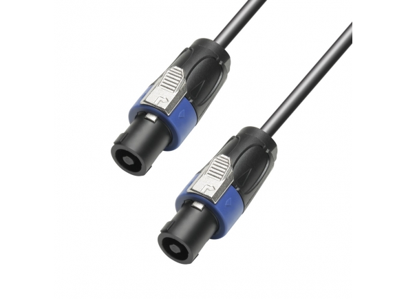 Adam hall K4S225SS1000 - Cable de altavoz 2 x 2,5 mm² Conector de altavoz estándar de 2 polos a conector de altavoz estándar de 2 polos 10 m, Cable de altavoz muy flexible, Sección del conductor 2 x 2,5 mm², robusta cubier...