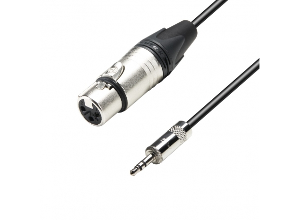 Adam hall K5 MYF 0150 1.5mm  - Cable de micrófono XLR hembra a jack estéreo de 3,5 mm, Longitud: 1,5 mm, hoja NEUTRIK, 