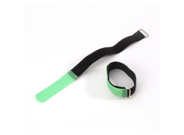 Adam hall VR 1616 GRN - acortar, material de velcro, De color negro, cinturón sí, cinturón de color verde, Ancho 16mm, 