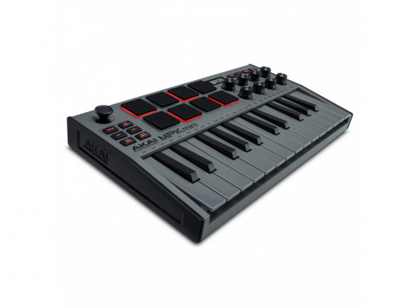Akai  MPK Mini MK3 Gray  - Controlador de teclado MIDI compacto con 25 miniteclas, El teclado Gen 2 rediseñado proporciona una articulación y una expresión dinámicas excepcionales, Pantalla OLED clara para retroalimentación ...