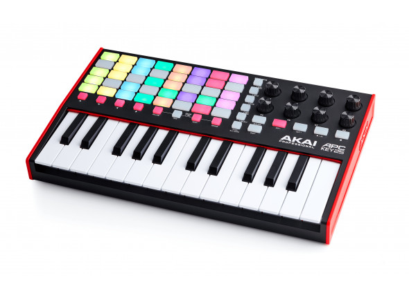 Akai  Professional APC Key 25 MK2 - Controlador de teclado Ableton Live, 25 mini teclas sensibles a la velocidad, Botones de selección y sostenido de octava, Teclas de control de transporte: reproducir, pausar, grabar, Matriz de lanz...