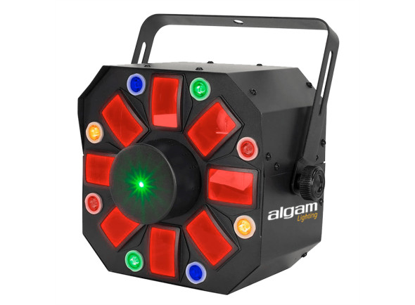 Láser Algam Lighting PHEBUS 2 Projetor laser LED 3 em 1 combinado - derby, strobe e laser