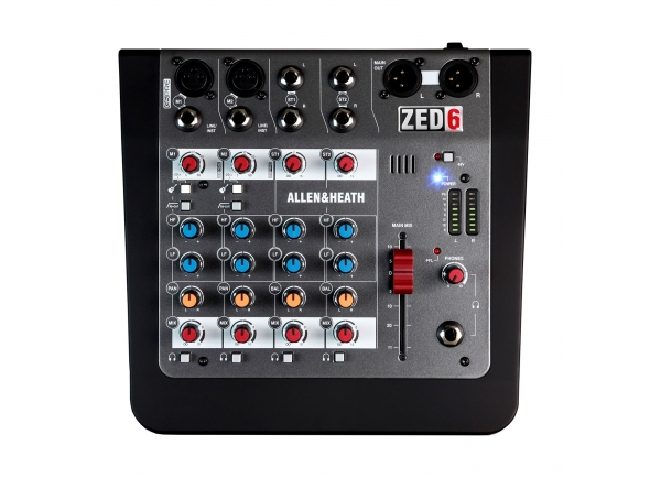 Allen & Heath ZED-6 - mezclador de 6 canales, 2 entradas de micrófono/línea, 2 entradas estéreo duales, Filtro de paso alto, Ecualizador de 2 bandas, atenuadores de 60 mm, 