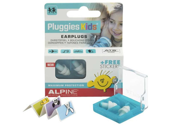 Alpine  PLUGGIESKIDS - Alpine Pluggies Kids Protección auditiva para niños, Protegen tanto el agua, los sonidos ambientales, la música, pero también las presiones que los niños puedan experimentar en el avión. Protección...