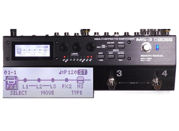 <b>BOSS MS-3 Comutador e Processador Multi-Efeitos para Guitarra Eléctrica</b>