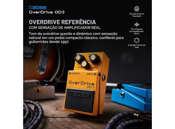 <b>BOSS OD-3 TURBO OverDrive Pedal Compacto de Distorção para Guitarra Eléctrica</b>