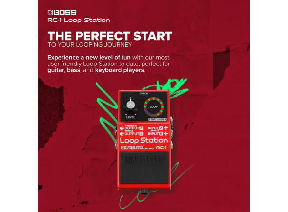 <b>BOSS RC-1 LOOP STATION pedal compacto looper guitarra baixo vocalista beatbox gravador audio wave BEST-SELLER</b>