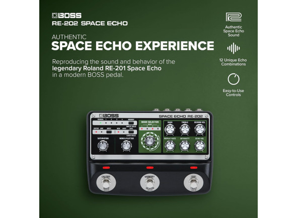 <b>BOSS RE-202 SPACE ECHO Pedal Premium Digital Reverb e Delay</b>