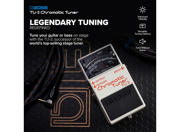 <b>BOSS TU-3 Pedal Afinador Cromático Guitarra Baixo Contrabaixo visor LED BEST-SELLER</b>