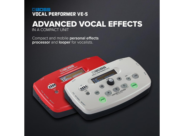 <b>BOSS VE-5 RD Processador de Voz Harmonizer Profissional vermelho</b>