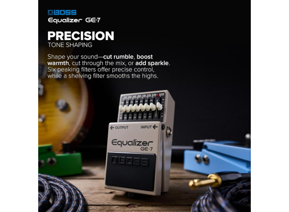 <b>Pedal compacto BOSS GE-7 Equalizador gráfico 7 bandas Multi-aplicações BEST-SELLER</b>