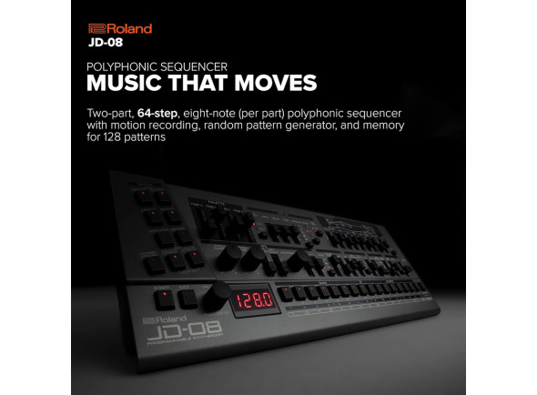 <b>Roland JD-08 Sintetizador Portátil Recriação sons lendários clássico Roland JD-800 BOUTIQUE</b>