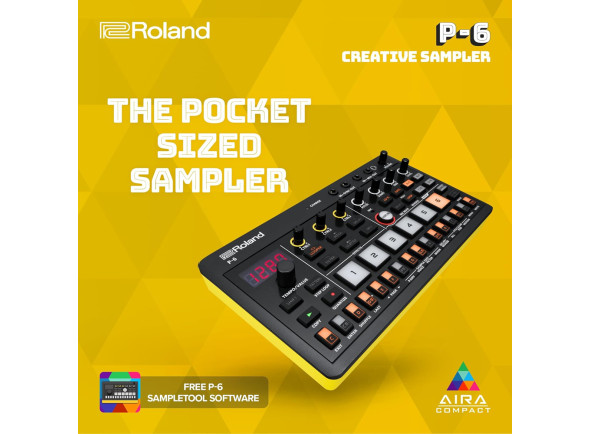 <b>Roland P-6 Creative Sampler Portátil 64-Patterns 20-Multi-FX microfone interno AIRA COMPACT</b>