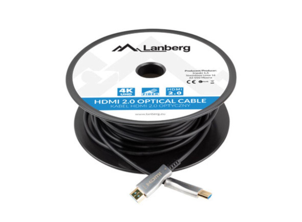 Cabo HDMI Fibra Óptica Dourado Macho / Macho 2.0 4K 50 m