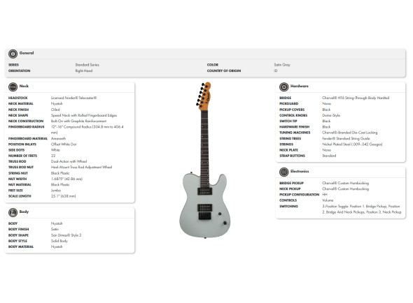 Charvel San Dimas Style-2 SD2 HH HT Satin Gray