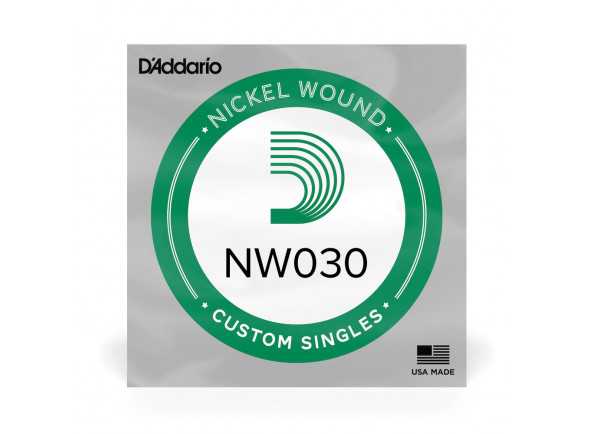 Daddario  NW030 Single String - Para cuerdas de acero y guitarra eléctrica, Calibre: 030, Herida de níquel, 
