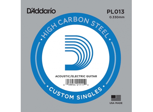 D´Addario PL013 Single String - Calibre: 013, acero liso, Mayor calidad de sonido y durabilidad, 