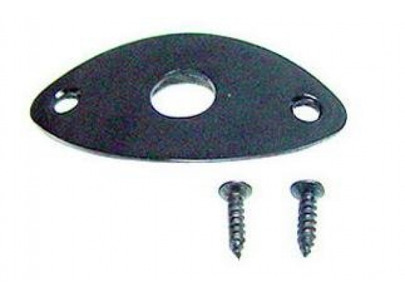 Dr.Parts JP 1 BK Preto - Placa ovalada de metal con 2 tornillos, ideal para reposición. De color negro., 
