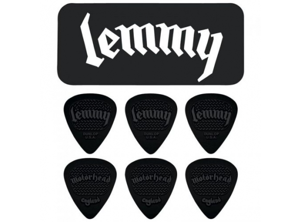 Dunlop Caixa em metal com 6 palhetas Lemmy - Estuche metálico con 6 púas Lemmy, 