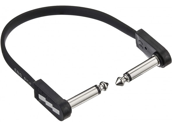 EBS  PCF-DL18 DLX - Cable de parche plano, Longitud: 18 cm, Nuevo modelo mejorado, Diseñado para ahorrar espacio en la pedalera y conservar la flexibilidad de un cable, Toma acodada extraplana, Los cables planos evita...