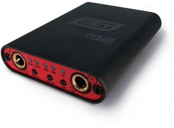 ESI  UGM192  - Interfaz de audio USB 3.1 de 2 canales (compatible con USB 2.0), Convertidor DA y AD de 24 bits/192 kHz con rango dinámico de 114 dB, Preamplificador de micrófono con conexión jack balanceada de 6,...