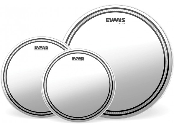 Evans  EC2S Studio / Fusion Set Clear  - Conjunto de parches, ETP-EC2SCLR-F, El conjunto de máscaras comprende: máscaras Evans EC2S de 10
