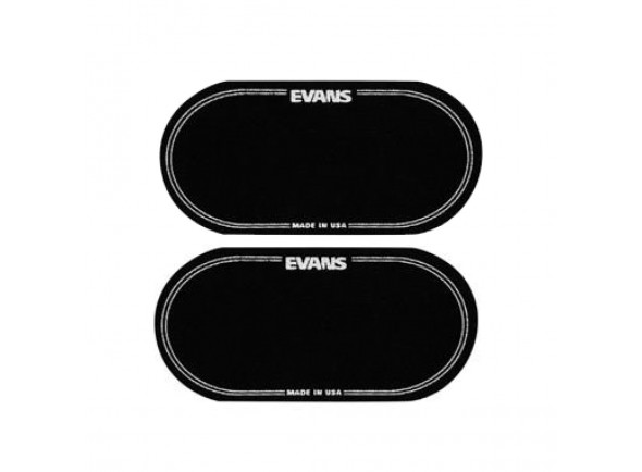 Evans  EQPB2 BassDrum Head Protection  - cojín doble, tela cordura, Protege el parche del bombo del desgaste causado por el batidor, Para pedales de bombo doble, De color negro, La compra incluye: 2 almohadas, 