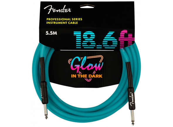 Fender  18.6' Professional Glow in the Dark Cable Blue  - Cable de instrumento TS de 1/4