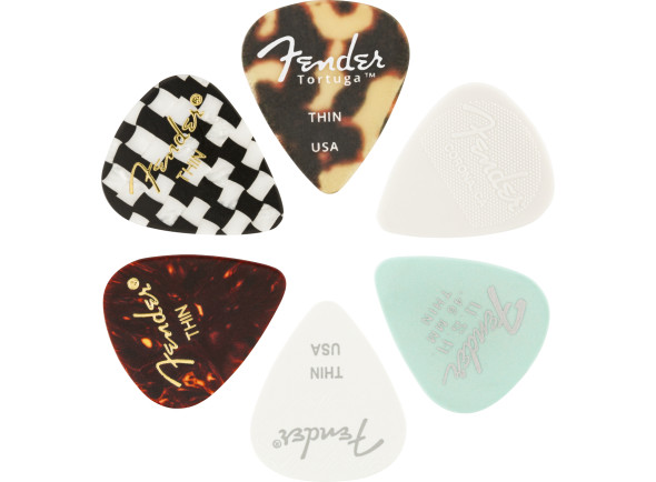 Pua de guitarra Fender 351 Shape, Material Medley, Thin, (6)