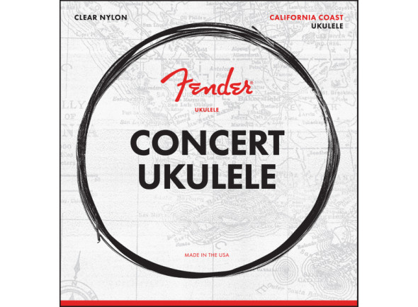 Fender  Concert Ukulele Strings, Set of Four - Nombre del modelo: Cuerdas de ukelele de concierto Fender, juego de cuatro, Número de cuerdas: 4, Material: nailon transparente., 
