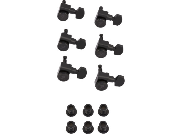 Sistemas mecánicos 6L para guitarra eléctrica Fender Locking Tuner BK