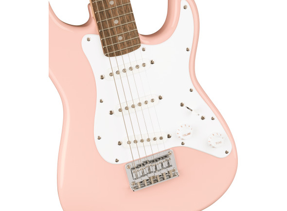 Fender  Mini Stratocaster Laurel Fingerboard White Pickguard Shell Pink