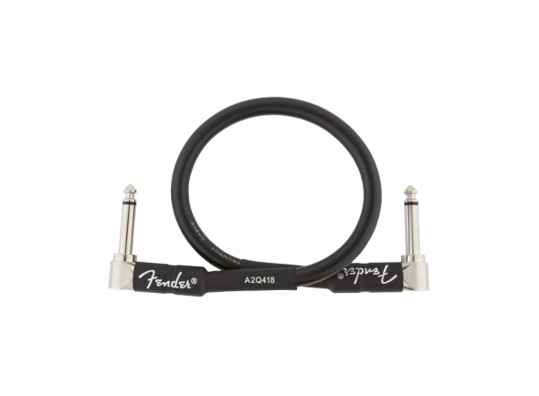 Fender Prof. Cable Angle Plug 30cm - Cable de instrumento con conector en ángulo, Longitud: 30 cm, Cubierta de PVC de 8 mm para evitar ruido adicional, Blindaje: 95% cobre, De color negro, 