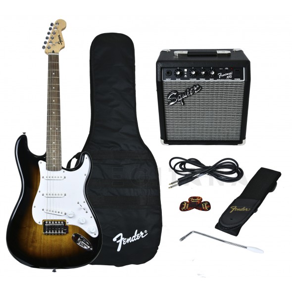 paquetes de guitarra Fender Squier Strat Pack SS Brown Sunburst 