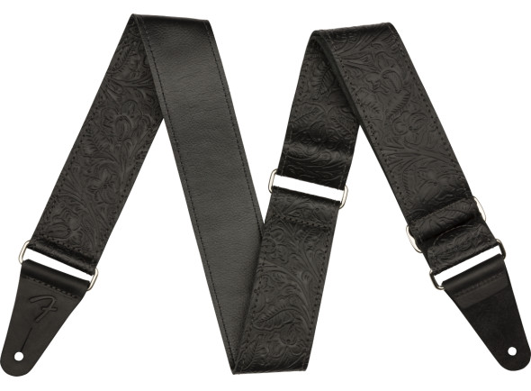 Cinturón de cuero Fender Tooled Leather Guitar Strap 2'' Black