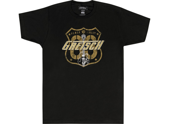 Gretsch  Route 83 T-Shirt Black XXL - Esta camiseta gráfica presenta el logotipo de Gretsch® y un letrero de la ruta 83. Estampado en una codiciada camiseta de brezo suave, es perfecto para cualquier fan de Gretsch®., 