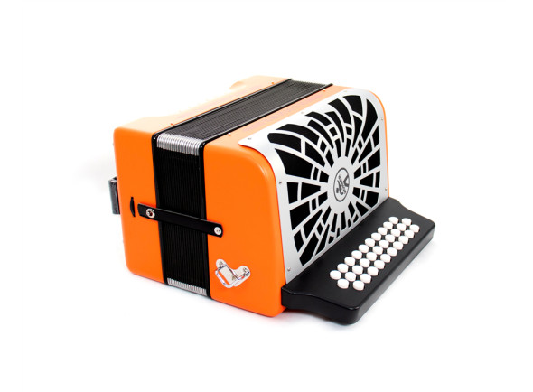 Hohner  El Rey Del Vallenato ADG (Lá-Ré-Sol) Laranja/Cromado