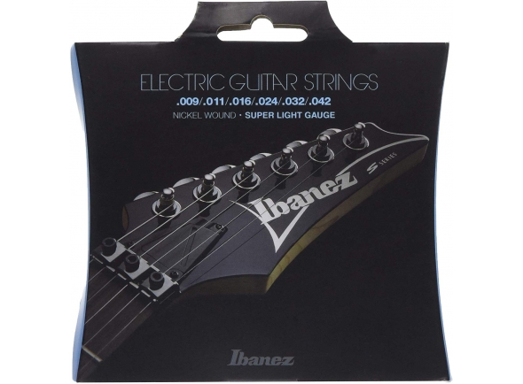 Ibanez IEGS6 E-Guitar String Set .009-.042  - Indicadores: .009 / .011 / .016 / .024 / .032 / .042, herida de níquel, 