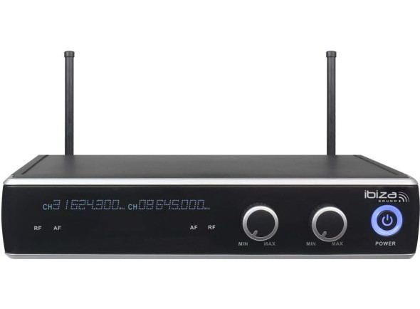 Ibiza  Central Microfone S/ Fios 2 Canais UHF 863.9/864.9mhz DR20UHF-HH