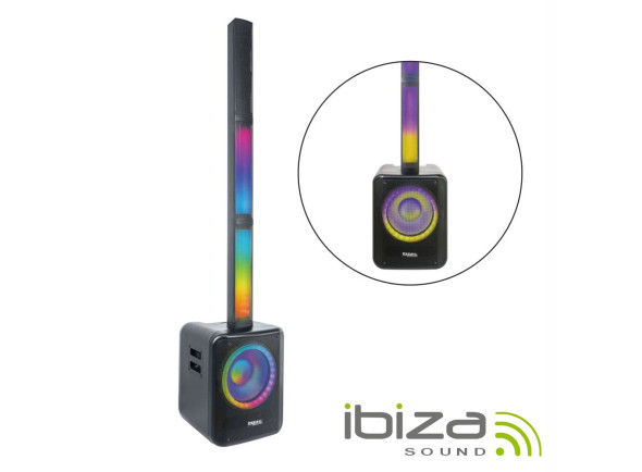 Ibiza  Coluna Amplificada 12 USB/SD/AUX/BT LED TWS - Altavoz amplificado 12