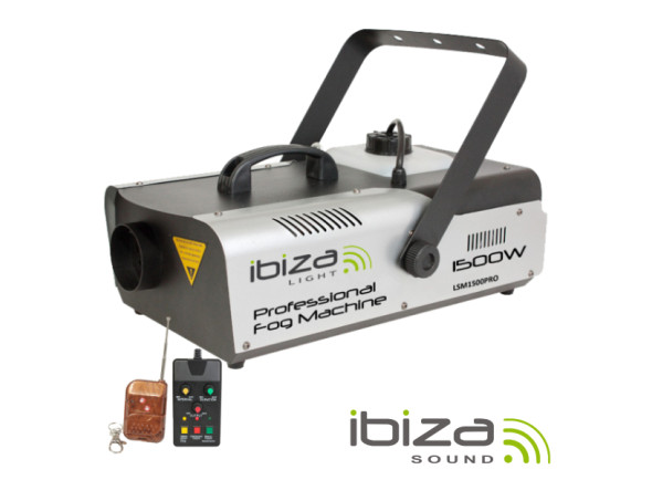 Ibiza LSM1500PRO  B-Stock - Máquina de Humo 1500W con Controlador / Comando DMX, Máquina de humo con DMX y 2 mandos, Voltaje de funcionamiento: 230Vac, Capacidad del depósito: 2,3 litros, Caudal de salida: ± 166m³, 1500W de p...
