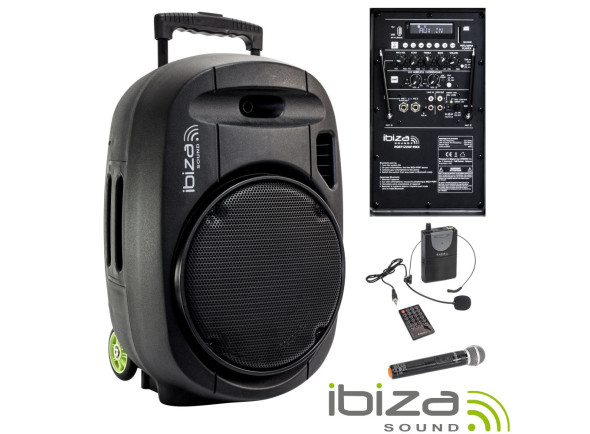 Ibiza Sound Port 15 VHF Bluetooth con batería y Tripode Altavoz