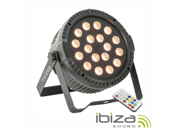 Ibiza  Projector c/ 18 Leds 1W RGB DMX - Proyector con LED RGB y efectos de control, Número de LEDs: 18 LEDs con 1W de potencia, 18 LED RGB 3 en 1, Automático, MAESTRO-ESCLAVO, DMX de 7 canales, Voltaje de funcionamiento: 110-240V~50/60Hz...