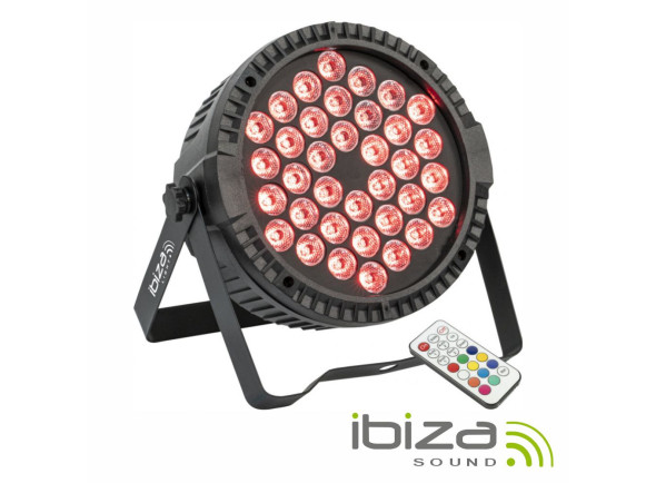 Ibiza  Projector PAR C/ 36 LEDS 1W RGB DMX - Proyector con LED RGB y efectos de control, Número de LEDs: 36 LEDs con 1W de potencia, 36 LED RGB 3 en 1, Automático, MAESTRO-ESCLAVO, DMX de 7 canales, Voltaje de funcionamiento: 110-240V~50/60Hz...