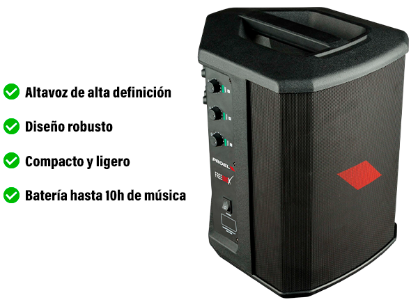 Proel FREEONEX Megafonía hasta 10 h de autonomía con Bluetooth